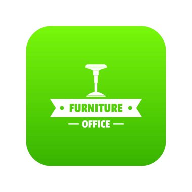 Sandalye ofis yeşil simge vektör