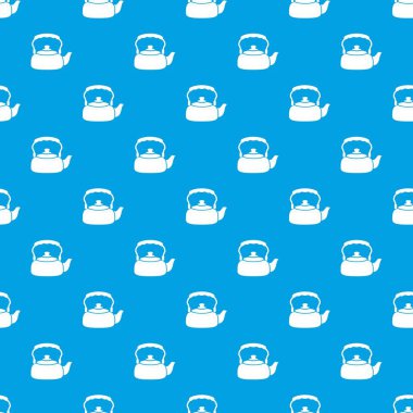 Büyük çaydanlık desen vektör kesintisiz mavi