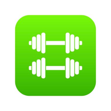 İki dambıl simgesi dijital yeşil