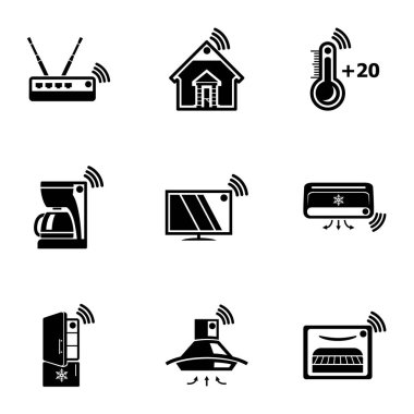 WiFi ev Icons set, basit tarzı