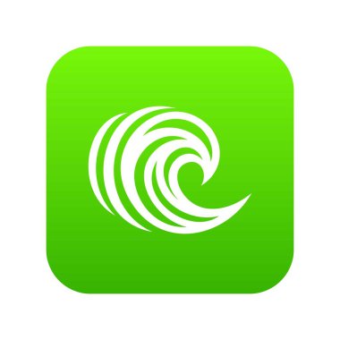 Su dalgası yeşil simge vektör