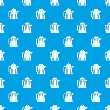 Kapalı çaydanlık desen vektör kesintisiz mavi