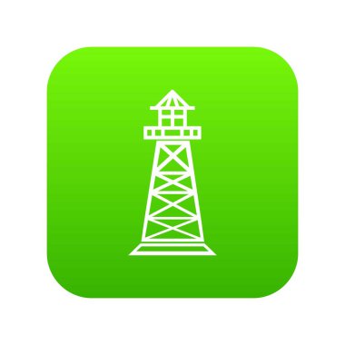 Deniz feneri yeşil simge vektör