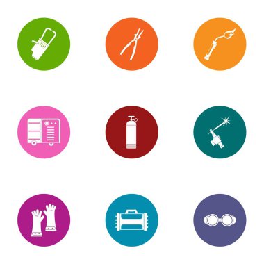 Microwelding simgeler ayarla, stil düz