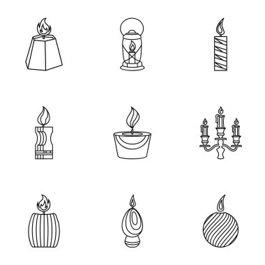 Yangın Icons set, anahat stili