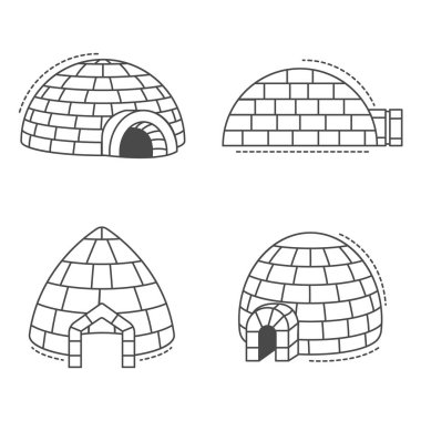 Igloo Eskimo simgesi seti, özet biçimi