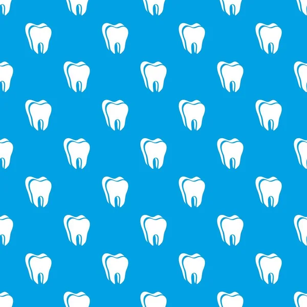 犬歯のパターン ベクトルのシームレスな青 — ストックベクタ