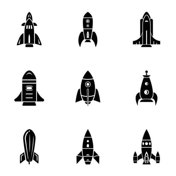 Conjunto de iconos de misiles, estilo simple — Vector de stock