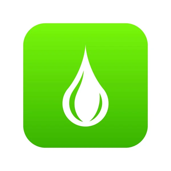 Kropla deszczu zielona ikona wektor — Wektor stockowy