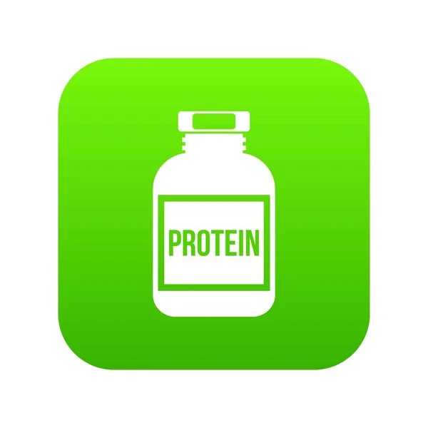 Suplemento nutricional para los atletas icono digital verde — Vector de stock