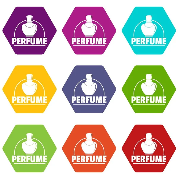 Ensemble d'icônes de parfumerie 9 vecteurs — Image vectorielle