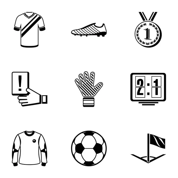 Conjunto de iconos de fútbol, estilo simple — Archivo Imágenes Vectoriales