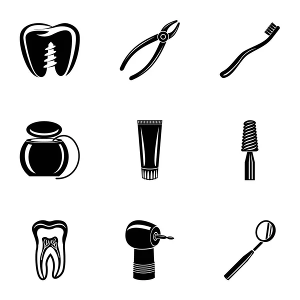 Набор иконок для замены зубов, простой стиль — стоковый вектор