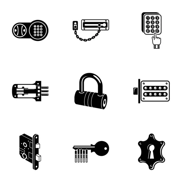 Klink iconen set, eenvoudige stijl — Stockvector