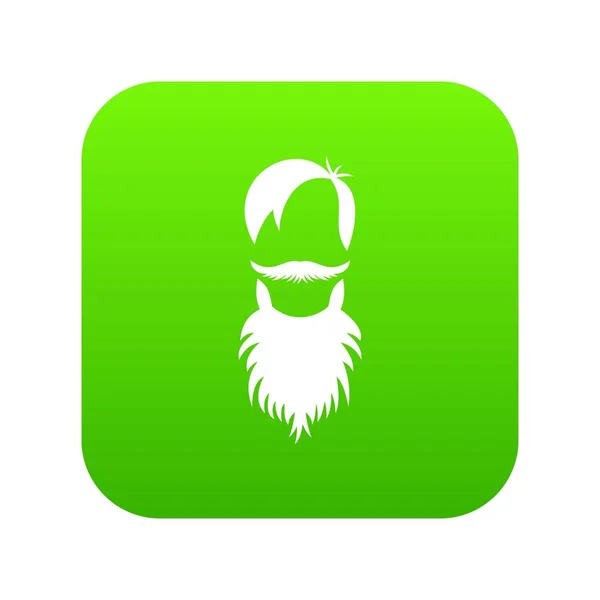 Avatar maschile con icona barba verde digitale — Vettoriale Stock