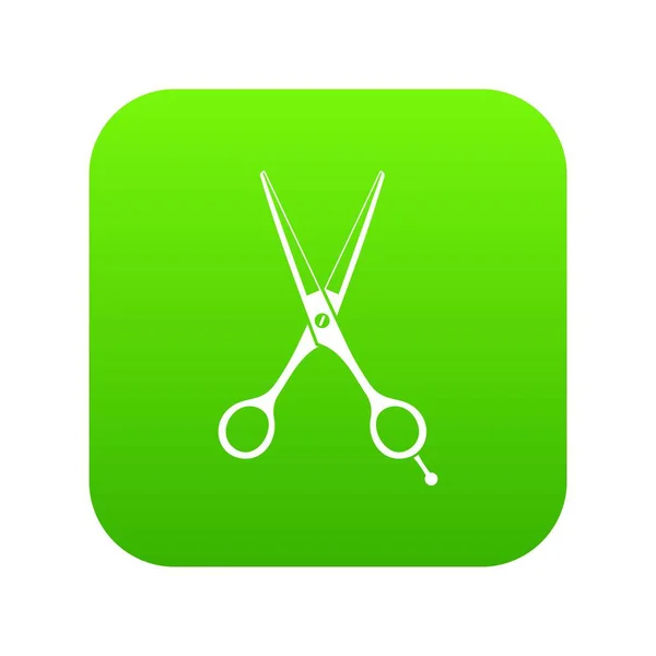 Ciseaux icône numérique vert — Image vectorielle