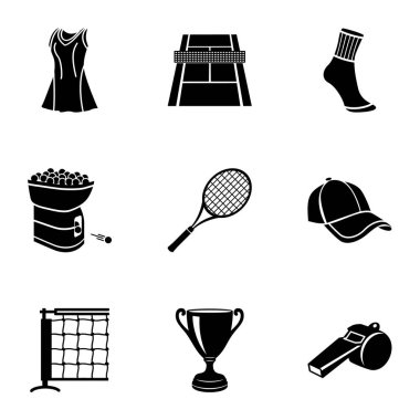 Tenis moda Icons set, basit tarzı