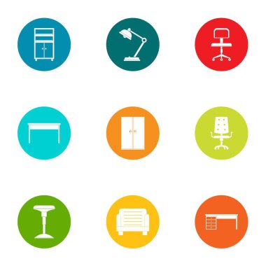 Tablo Icons set, düz stil