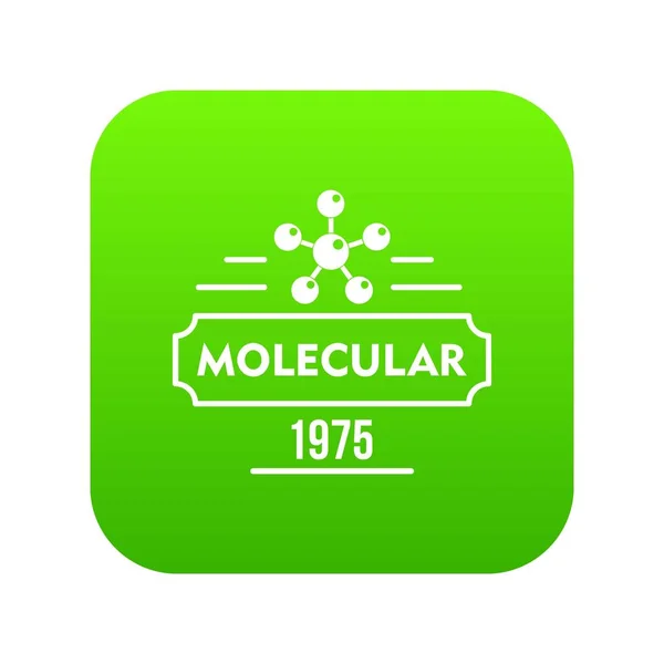 Icono molecular vector verde — Vector de stock