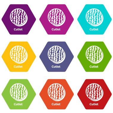 9 vektör pirzola Icons set