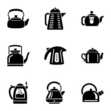 Çay kavanozu Icons set, basit tarzı