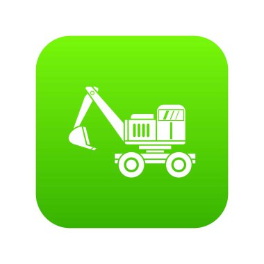 Ekskavatör simgesi dijital yeşil