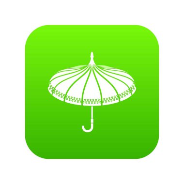 Şemsiye yeşil simge vektör