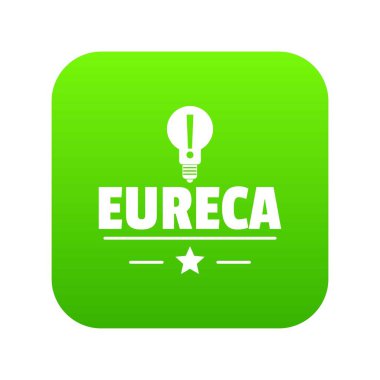 Eureka ampul simgesi yeşil vektör