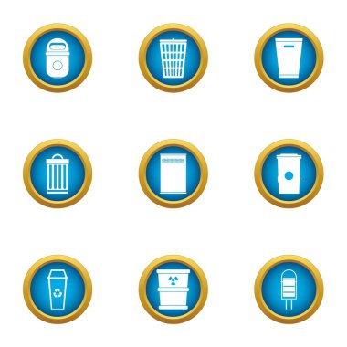 Enkaz Icons set, düz stil