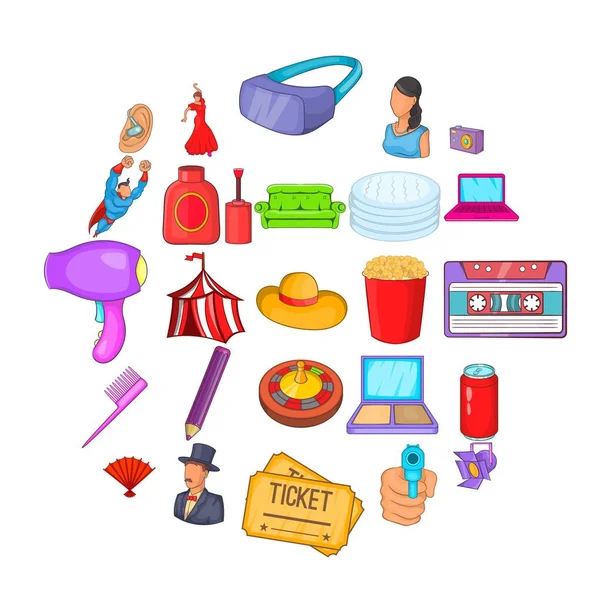 Scherm iconen set, cartoon stijl — Stockvector