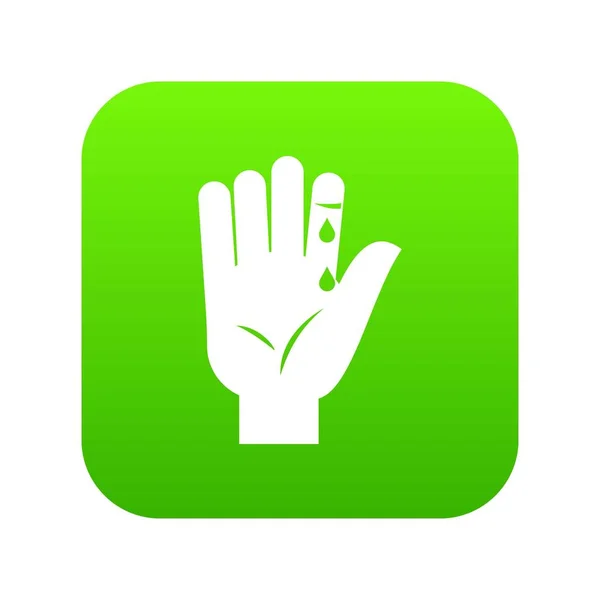 血滴るアイコン デジタル緑の指 — ストックベクタ