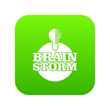 Beyin yaratıcı simge yeşil vektör