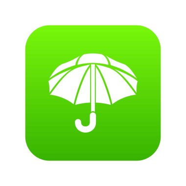 Naylon şemsiye yeşil simge vektör