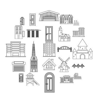 Geliştirme Icons set, anahat stili