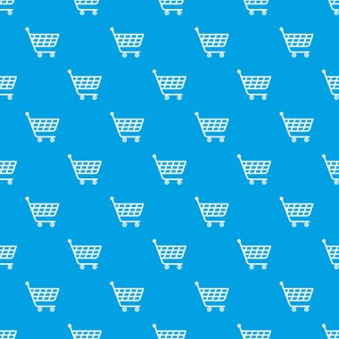 Ürün arabası desen vektör kesintisiz mavi