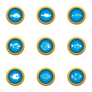 Kütük Icons set, düz stil