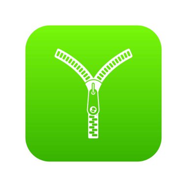 Kilit simgesi dijital yeşil beyaz vektör illüstrasyon izole herhangi bir tasarım ile fermuar