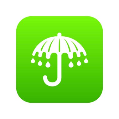 Islak şemsiye yeşil simge vektör