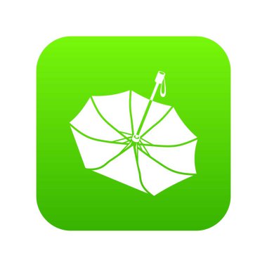 Düşen şemsiye yeşil simge vektör