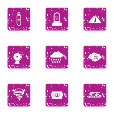 İstila yardım simgeler kümesi, grunge tarzı