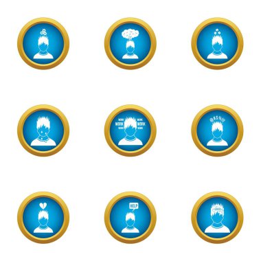 Düz stil sağlık simgeler kümesi durumu