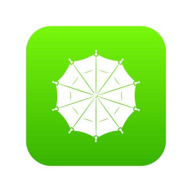 Yuvarlak şemsiye yeşil simge vektör