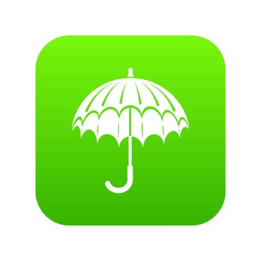 Şemsiye yeşil simge vektör açıldı