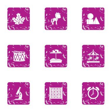 Çocukluk simgeleri hazır, grunge tarzı için oyuncak