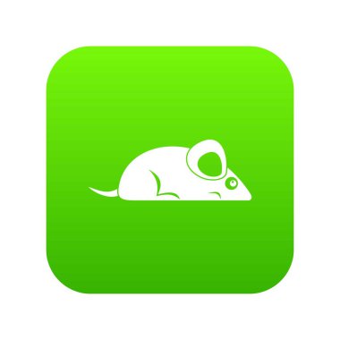 Evde beslenen hayvan fare simgesi dijital yeşil