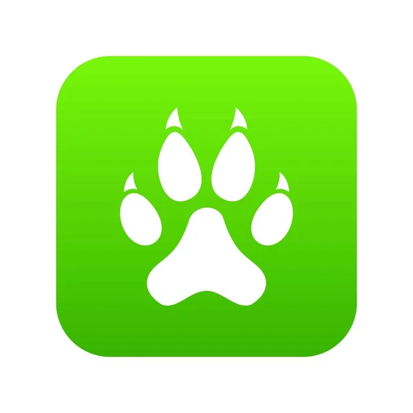 Піктограма лапи кішки цифровий зелений — стоковий вектор