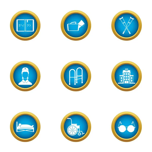 Hemşirelik Icons set, düz stil