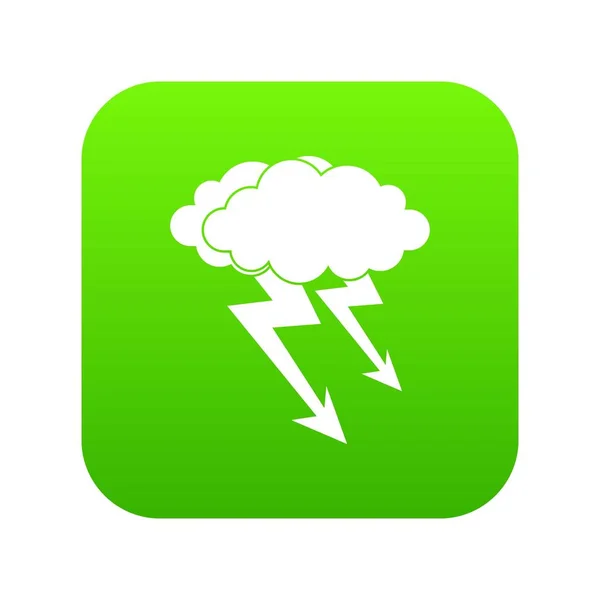 Rayo nube icono digital verde — Archivo Imágenes Vectoriales