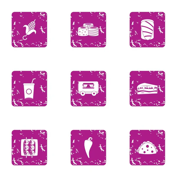 Mükemmel mutfağı simgeler kümesi, grunge tarzı