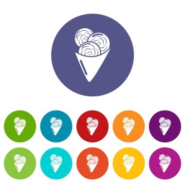 Dondurma simgeler vektör renk ayarla